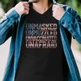 Unmasked Unmuzzled Unvaccinated Unafraid Usa Flag July 4Th Men V-Neck Tshirt
