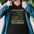 Veteran Husband Daddy Protector Hero Veteran American Flag Vintage Dad 2 Navy Soldier Army Military Men V-Neck Tshirt