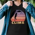 Vintage Retro Rock Climber 174 Shirt Men V-Neck Tshirt