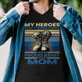 Vintage Veteran Mom My Heroes Dont Wear Capes Army Boots T-Shirt Men V-Neck Tshirt