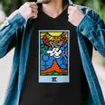 Wait Is This Pixel Art Tarot Yellow - Major Arcana The Lovers Design For Stickers And Men V-Neck Tshirt