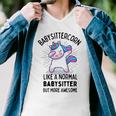 Babysittercorn Funny Unicorn Dabbing Gift Like A Normal Babysitter But More Awesome Men V-Neck Tshirt