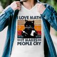 Black Cat I Love Math It Makes People Cry Men V-Neck Tshirt