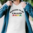 Blessed To Be Called Papa Sticker Men V-Neck Tshirt