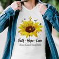 Brain Cancer Awareness Faith Hope Love Men V-Neck Tshirt