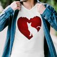 Cat Heart Shirt Cat Lovers Valentine Day Gifts For Couple Men V-Neck Tshirt