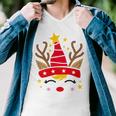 Christmas Unicorn Face Santicorn Cute V2 Men V-Neck Tshirt