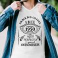 Drinking Coffee Since 1950 Aged Perfectly 72 Years Of Awesomenss Men V-Neck Tshirt