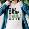 Eat Eat Sleep Wordle Repeat Wordle Lover Wordle Addict Men V-Neck Tshirt