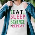 Eat Sleep Science Repeat Men V-Neck Tshirt