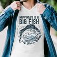 Happiness Is A Big Fish And A Witness Fisherman Dad Blue Men V-Neck Tshirt