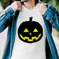 Happy Halloween Scary Black Pumpkin Pattern Men V-Neck Tshirt