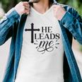 He Leads Me V2 Men V-Neck Tshirt