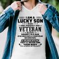 I Am A Lucky Son Because Im Raised By A Veteran V2 Men V-Neck Tshirt