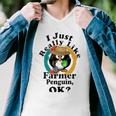 I Really Like Farmer Penguin Ok Men V-Neck Tshirt