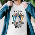 I Really Like Teeth Hygiene Penguin Ok Men V-Neck Tshirt