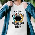 I Really Like Who Is That Penguin Ok Men V-Neck Tshirt