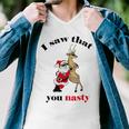 I Saw That You Nasty Red Santa Men V-Neck Tshirt