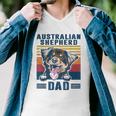 Mens Australian Shepherd Dad Father Retro Australian Shepherd Men V-Neck Tshirt