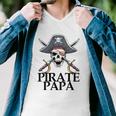 Mens Pirate Papa Captain Sword Gift Funny Halloween Men V-Neck Tshirt
