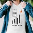 Official To The Moon Distressed Us Flag Stock Market Amc Gme Investor Cryptocurrency Investor Funny Men V-Neck Tshirt