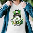 One Lucky Cna Messy Bun Shamrocks St Patricks Day Men V-Neck Tshirt