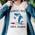 Paps Grandpa Gift Worlds Best Paps Shark Men V-Neck Tshirt