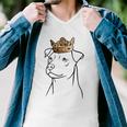 Patterdale Terrier Dog Wearing Crown Men V-Neck Tshirt