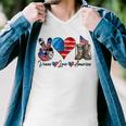 Peace Love America Vintage 4Th Of July Western America Flag Men V-Neck Tshirt