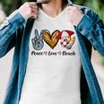 Peace Love Beach Summer Vacation 184 Shirt Men V-Neck Tshirt