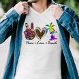 Peace Love Beach Summer Vacation Beach 185 Shirt Men V-Neck Tshirt