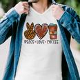 Peace Love Coffee Men V-Neck Tshirt