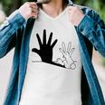 Rabbit Hand Shadow Men V-Neck Tshirt