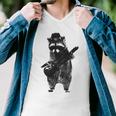 Raccoon Wielding Ukulele Men V-Neck Tshirt