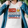 Red White And Boozy Funny 4Th Of July Drinking Crew Party Men V-Neck Tshirt