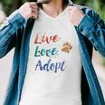 Rescue Dog Gifts Live Love Adopt Men V-Neck Tshirt