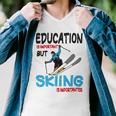 Skier Quote Education Is Important But Skiing Is Importanter Men V-Neck Tshirt