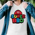 Super Bro Funny Brother Video Gaming Lover Gift Birthday Holiday By Mesa Cute Men V-Neck Tshirt