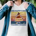 Turkey Happy Thanks Vegan Turkey Vintage Retro Men V-Neck Tshirt