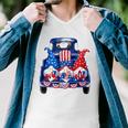 Usa Patriotic Gnomes With American Flag Hats Riding Truck Men V-Neck Tshirt