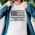 Vintage Tennis Dad America Us Flag Patriot Funny Gift Men V-Neck Tshirt