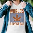 Worlds Dopest Dad Fathers Day Gift Men V-Neck Tshirt