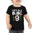 9Th Birthday - 9 Years Old Boy - Kids Party - Birthday Dude 9 Toddler Tshirt 9Th Birthday - 9 Years Old Boy - Kids Party - Birthday Dude 9 Toddler Tshirt