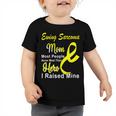 Ewings Sarcoma Mom Most People Never Meet Their Hero I Raised Mine Yellow Ribbon Ewings Sarcoma Ewings Sarcoma Awareness Toddler Tshirt