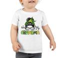 One Lucky Grandma Messy Bun Leopard St Patricks Day Toddler Tshirt