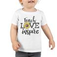 Teach Love Inspire Sunflower Teacher Inspirational Quotes Cute Lettering Toddler Tshirt