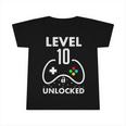 10Th Birthday Level 10 Unlocked Video Gamer Birthday Infant Tshirt