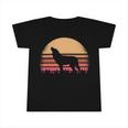 Moon Sunset Retro Howling At 80S Vintage Wolf Halloween S Infant Tshirt