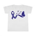 Alopecia Warrior Butterfly Blue Ribbon Alopecia Support Alopecia Awareness Infant Tshirt