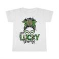 One Lucky Mama St Patricks Day Leopard Messy Bun Infant Tshirt